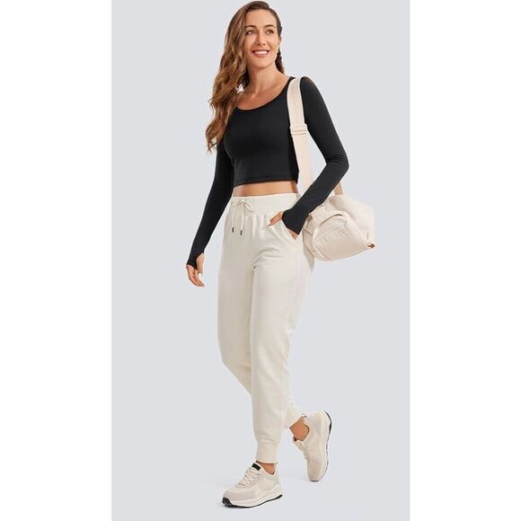 CRZ YOGA Long Sleeve Crop Top Slim Fit Athletic Gym Top size large NWT - Picture 3 of 4